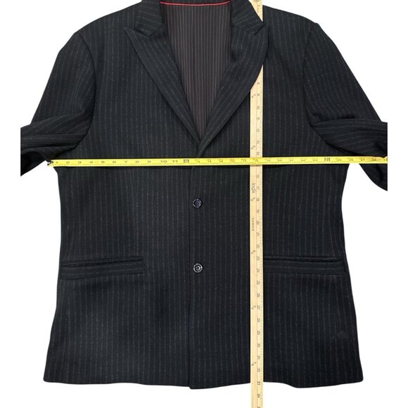 Mens Ross Graison Black Pinstriped  Wool Sports Coat 48R - Picture 6 of 7